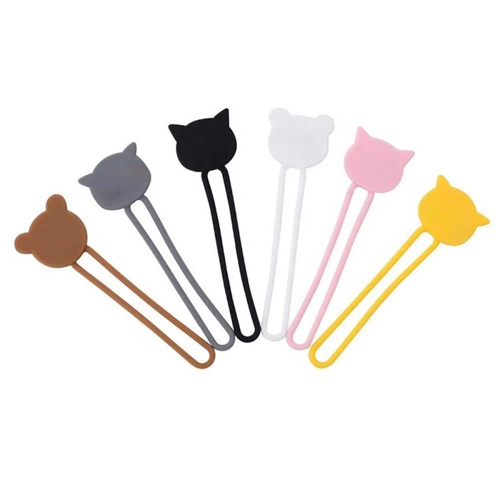 Silikonowy zwijacz kabla - czarny