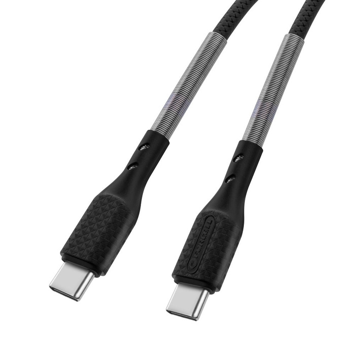 Kabel USB C do USB C Forcell F-Energy QC4.0 PD 5A 66W Carbon 1 m CB-02C czarny