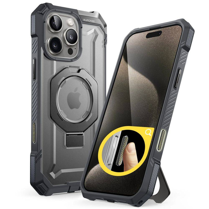 ETUI SUPCASE UB GRIP MAG MAGSAFE IPHONE 16 PRO MAX GREY