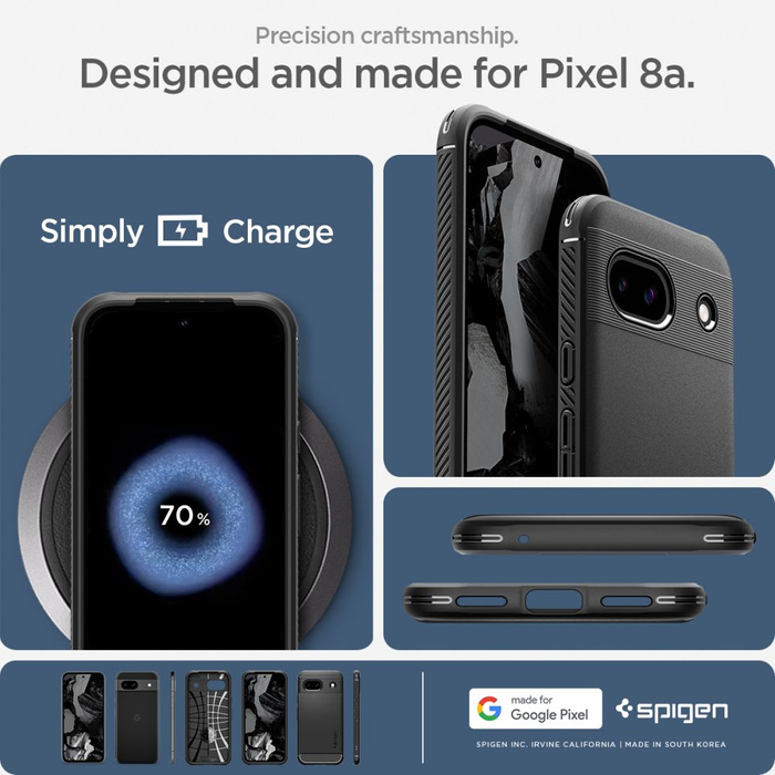 Etui Spigen Rugged Armor Google Pixel 8a Matte Black