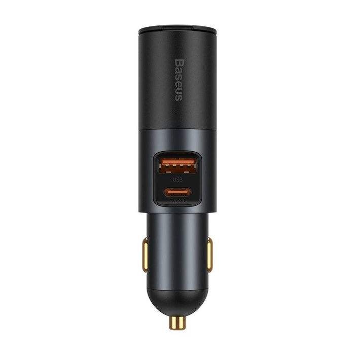 Baseus Share Together ładowarka samochodowa USB / USB Typ C / gniazdo zapalniczki 120W Quick Charge Power Delivery szary (CCBT-C0G)