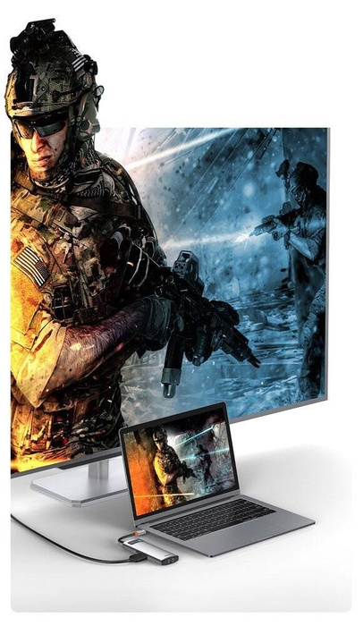 [PO ZWROCIE] Baseus Metal Gleam 6w1 wielofunkcyjny hub USB Typ C - USB Typ C Power Delivery 100 W / HDMI 4K 30 Hz / 3x USB 3.2 Gen 1 / RJ45 1 Gbps Szary (CAHUB-CW0G)