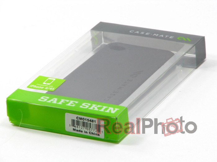 Etui Pokrowiec Apple iPhone 4 4S CASE-MATE Safe Skin Smooth Czarny Sylikon