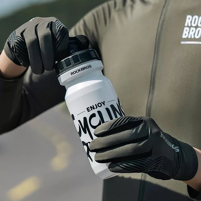 Rękawiczki rowerowe Rockbros 16110006002 amortyzujące rozmiar M - zielono-czarne