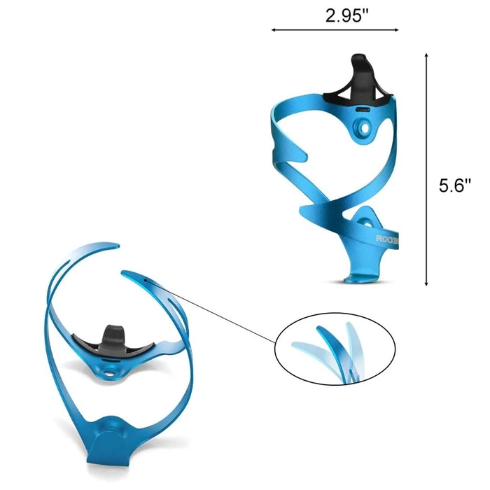 Uchwyt aluminiowy Rockbros 2017-11ABL na bidon rowerowy - niebieski