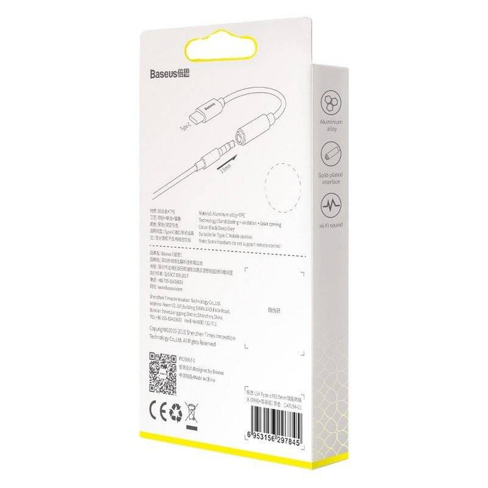 Przejściówka BASEUS Adapter Audio USB-C Mini Jack 3,5mm L54 Czarny