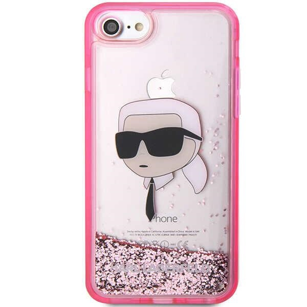 Etui Karl Lagerfeld KLHCI8LNKHCP iPhone 7/8/ SE 2020/2022 różowy/pink hardcase Glitter Karl Head Case