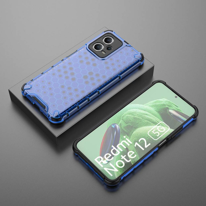 Etui Honeycomb etui do Xiaomi Redmi Note 12 5G / Poco X5 5G pancerny hybrydowy pokrowiec niebieskie Case