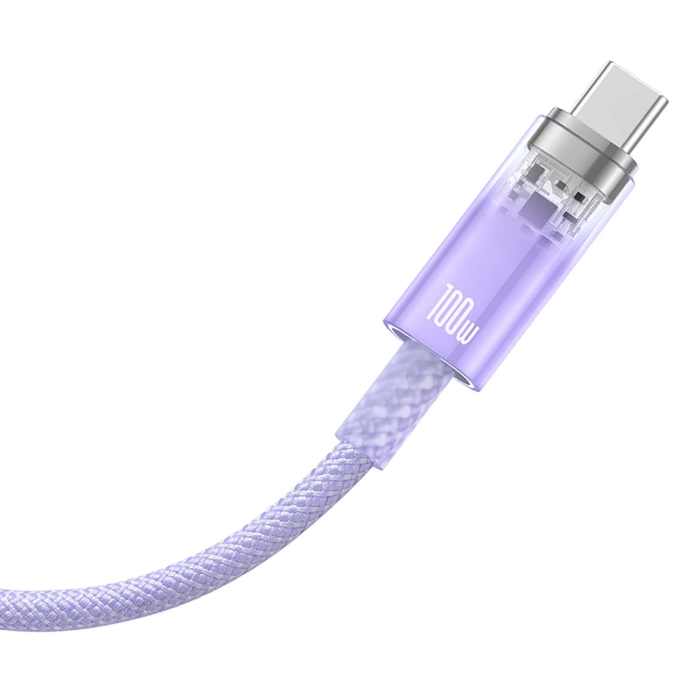 Kabel szybkiego ładowania Baseus USB do USB-C 6A,1m (Fioletowy)