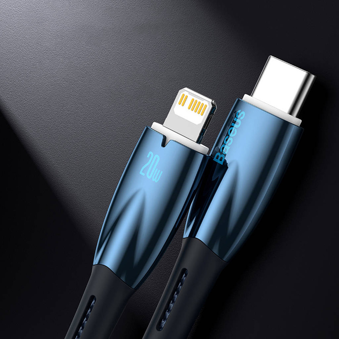 Baseus Glimmer Series kabel z szybkim ładowaniem USB-C 480Mb/s PD 100W 2m czarny