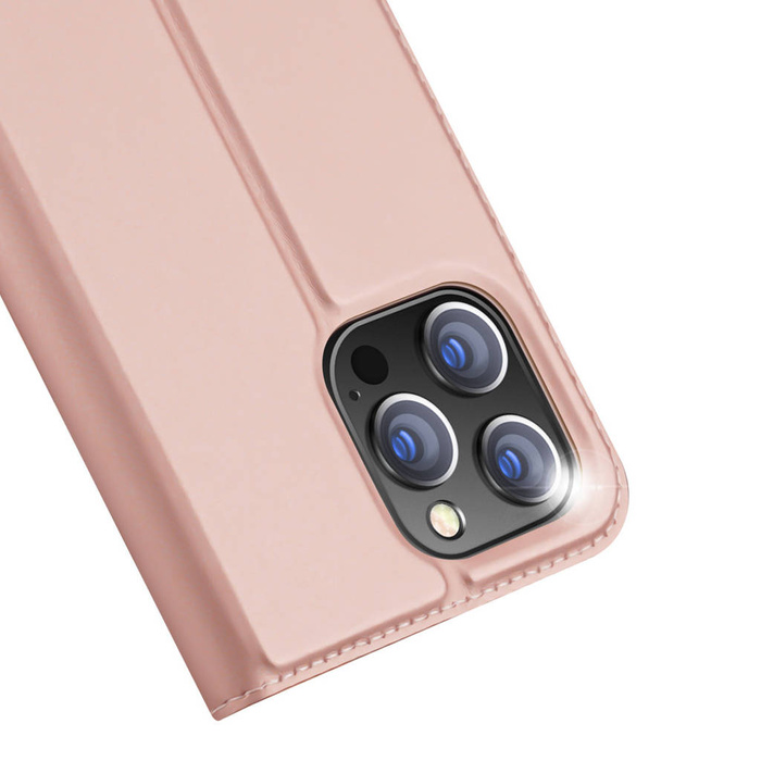 Etui do iPhone 15 Pro Max pokrowiec z klapką i portfelem Dux Ducis Skin Pro - różowe Case
