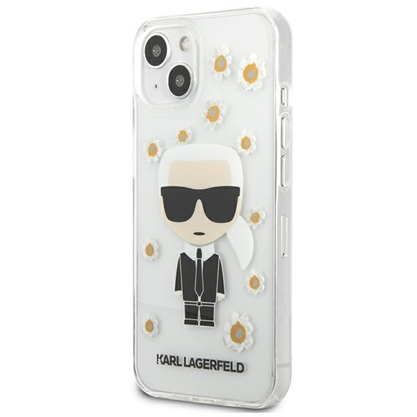 Etui KARL LAGERFELD Apple iPhone 13 Mini Flower Ikonik Karl Bezbarwny Case