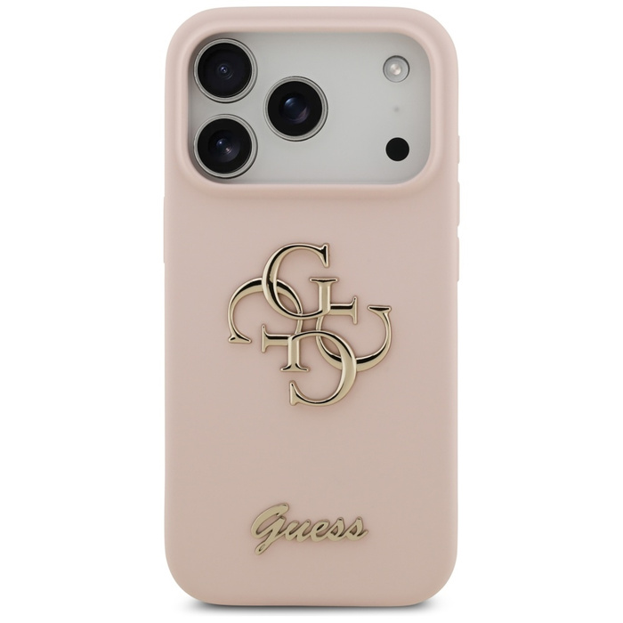Etui Guess Silicone Big 4G Script do     iPhone 17 Pro różowy