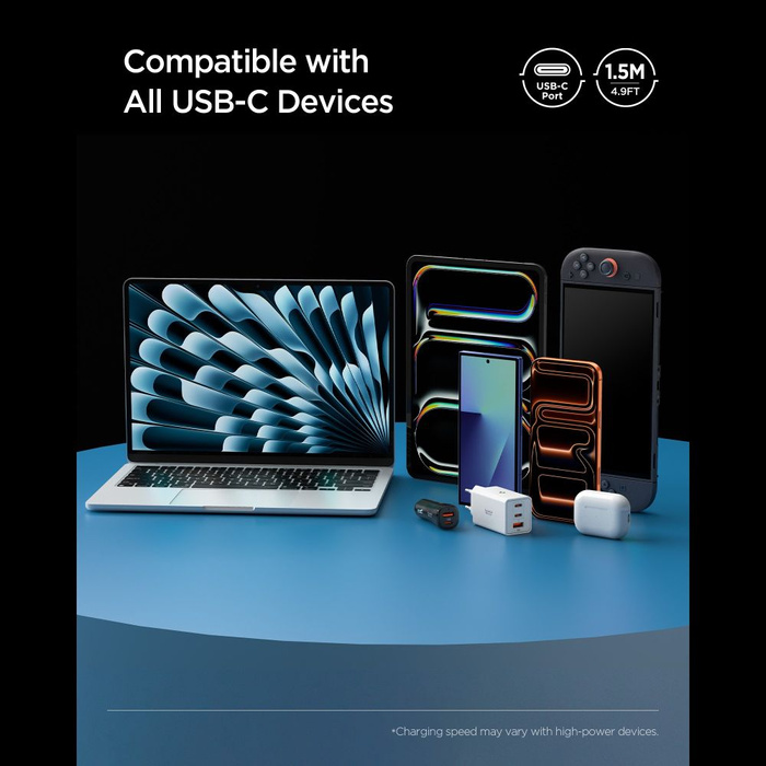 KABEL USB-C SPIGEN EB10015CC ESSENTIAL 100W 150CM BIAŁY