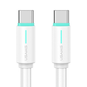 USAMS Kabel USB-C/USB-C 1m SJ734 60W biały/white YU Series SJ734USB02 (US-SJ734)