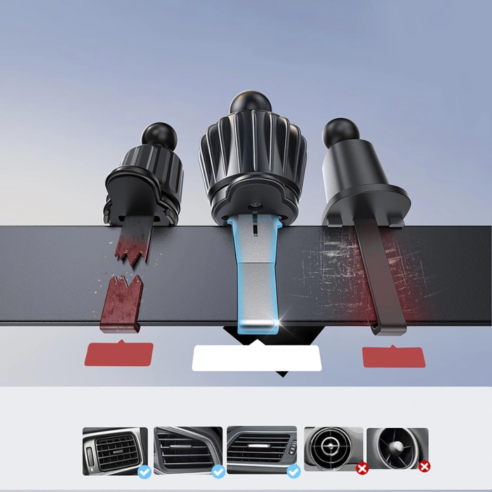 Uchwyt Joyroom JR-ZS409 magnetyczny z ładowarką indukcyjną 15W na kratkę nawiewu w samochodzie - czarny