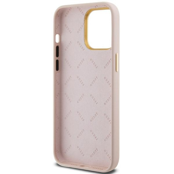 Etui Guess GUHCP15XSMBSLP iPhone 15 Pro Max 6.7" różowy/pink hardcase Silicone Script Metal Logo & Frame Case