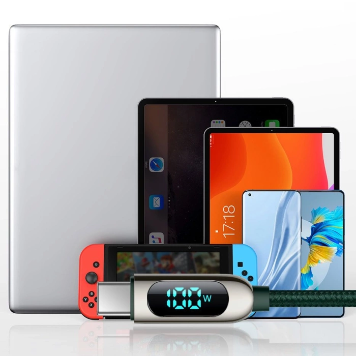 Kabel Baseus CATSK-B06 USB-C - USB-C PD 100W 5A 480Mb/s 1m - zielony