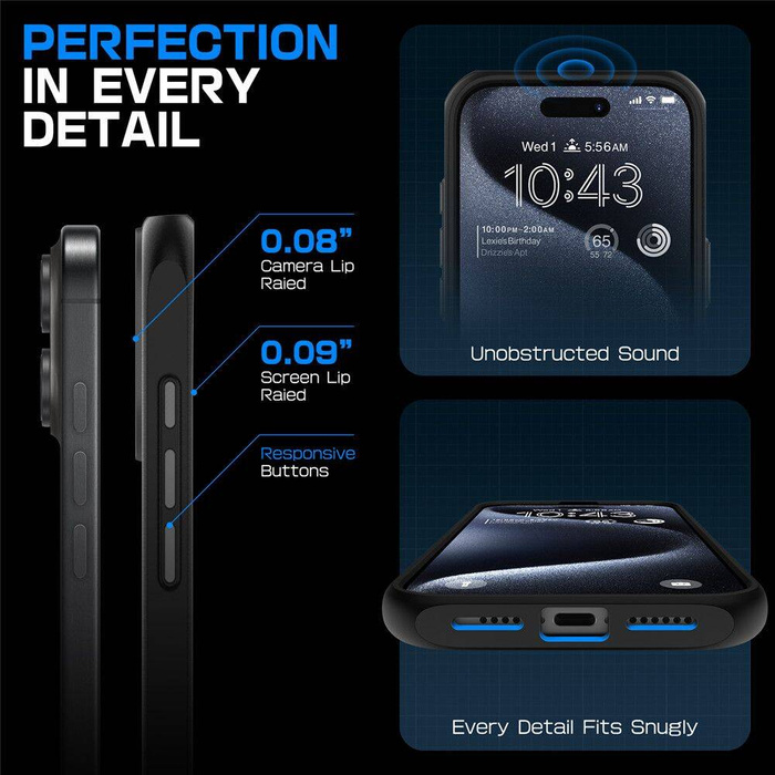 ETUI SUPCASE UB MAG MAGSAFE IPHONE 16 BLACK