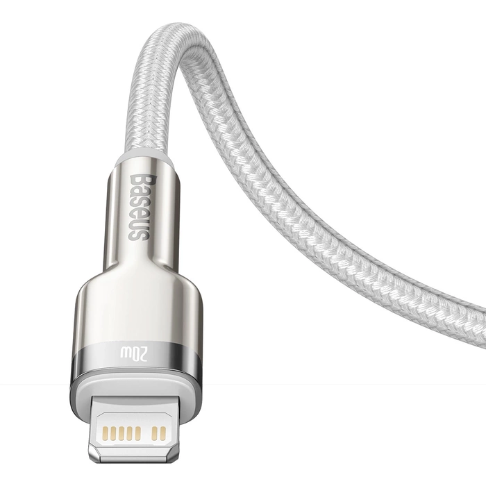 Kabel Baseus Cafule Series Metal Data USB-C / Lightning 20W PD 1 m - biały