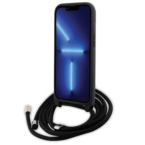 Etui Karl Lagerfeld KLHCP15MSAKCPSK iPhone 15 Plus 6.7" hardcase czarny/black Crossbody Saffiano Metal Pin Karl & Choupette Case