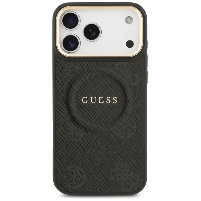 Etui Guess Peony Hot Stamp MagSafe do    iPhone 17 Pro Max czarny