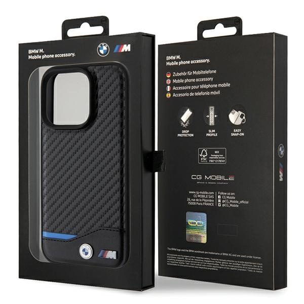 Etui Bmw Bmhmp15l22nbck Iphone 15 Pro 6.1" Czarny/black Hardcase Leather Carbon Magsafe Case