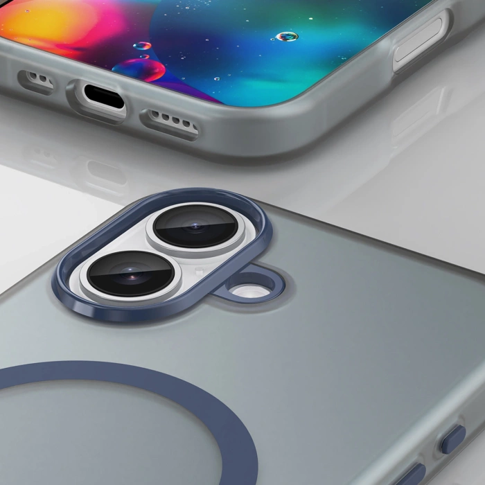 Etui Magnetic iPhone 17 Abrasive MagSafe Matowe Niebieskie