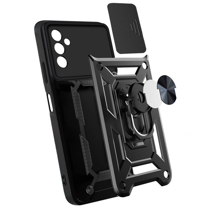 Etui Hybrid Armor Camshield etui Samsung Galaxy A13 5G pancerny pokrowiec z osłoną na aparat czarne Case