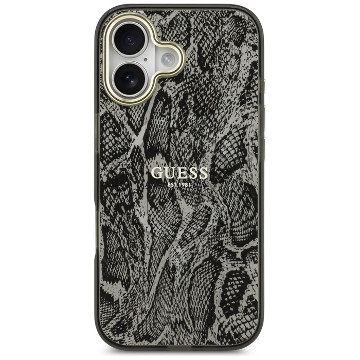 Etui Guess Python Pattern MagSafe do     iPhone 17 czarny