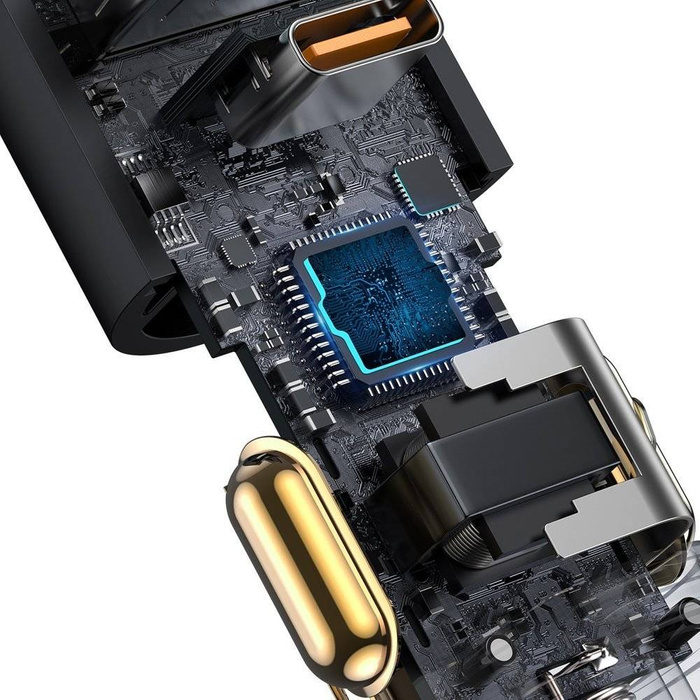 Baseus Share Together ładowarka samochodowa USB / USB Typ C / gniazdo zapalniczki 120W Quick Charge Power Delivery szary (CCBT-C0G)