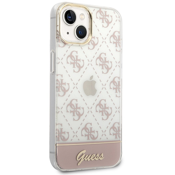 Etui GUESS Apple iPhone 14 Plus 4G Pattern Script Różowy Hardcase