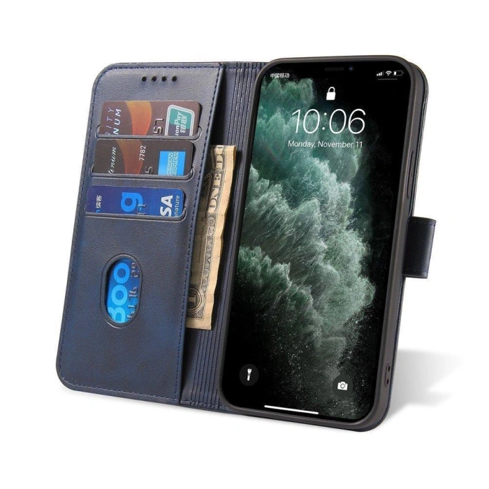 Magnet Case elegancki futerał etui pokrowiec z klapką i funkcją podstawki Xiaomi Redmi Note 11 Pro+ 5G (China) / 11 Pro 5G (China) / Mi11i HyperCharge / POCO X4 NFC niebieski