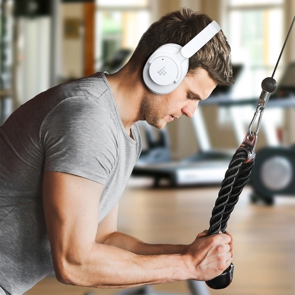 Słuchawki bezprzewodowe Tronsmart SOUNFII Q20S Hybrid ANC z aktywną redukcją hałasu - białe