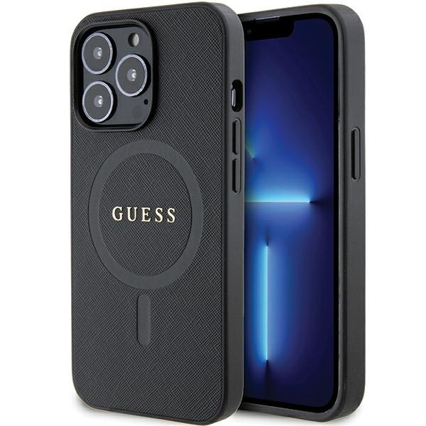 Etui Guess GUHMP13XPSAHMCK iPhone 13 Pro Max 6.7" czarny/black hardcase Saffiano MagSafe Case