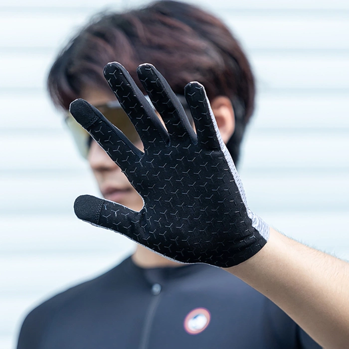 Rękawiczki rowerowe Rockbros oddychające, pełne, rozmiar: S - szare