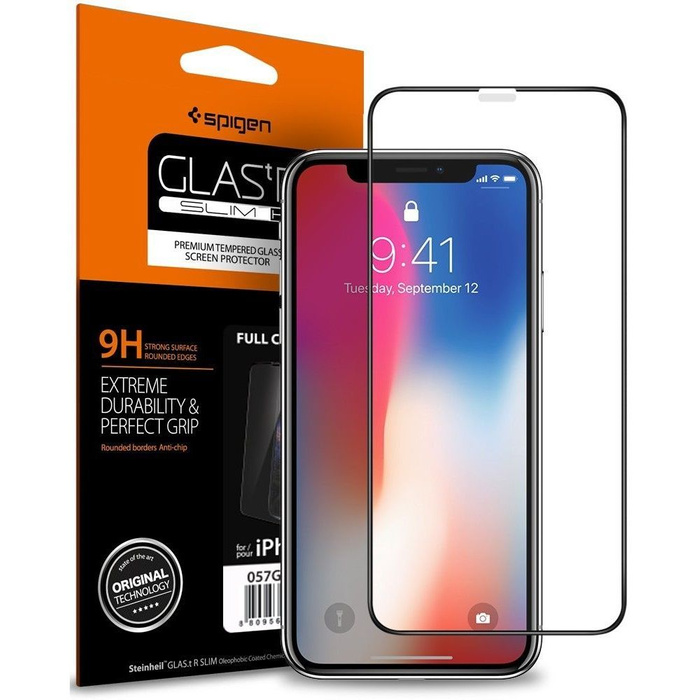 SZKŁO Hartowane SPIGEN SGP GLAS.TR Slim HD Apple iPhone 11 Pro X XS Full Cover FC
