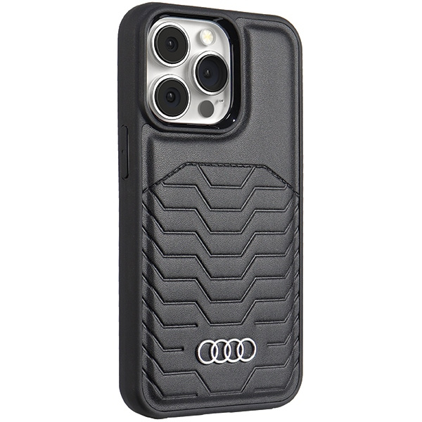 Audi Synthetic Leather MagSafe iPhone 13 Pro / 13 6.1" czarny/black hardcase AU-TPUPCMIP13P-GT/D3-BK