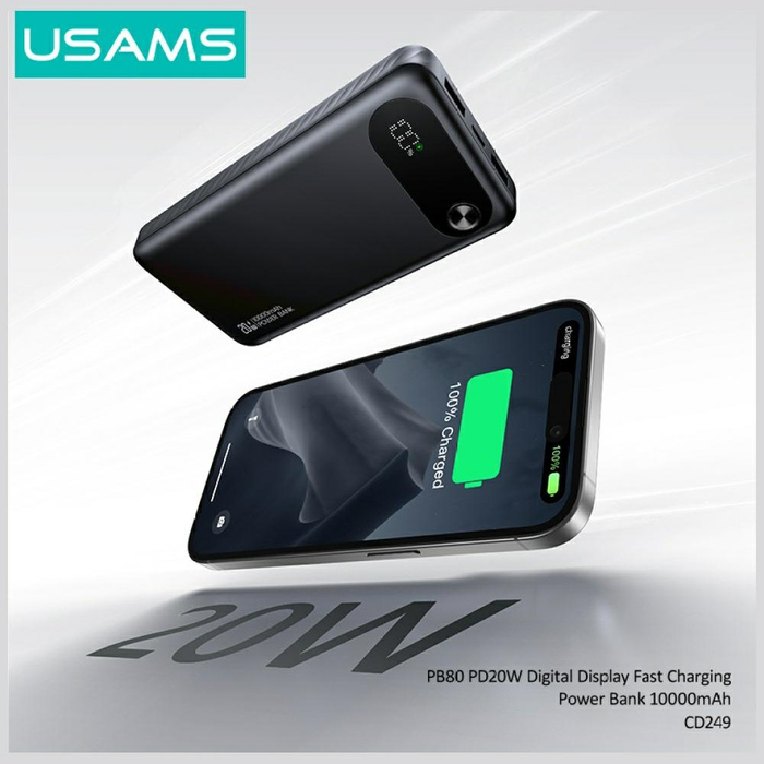 Powerbank USAMS PB80 PD20W 10000mAh      czarny