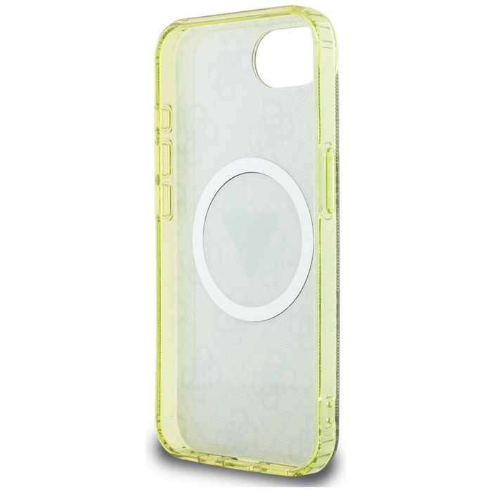 Etui Guess IML Metal Glitter 4G Circle   Triangle MagSafe do iPhone 16e brązowy