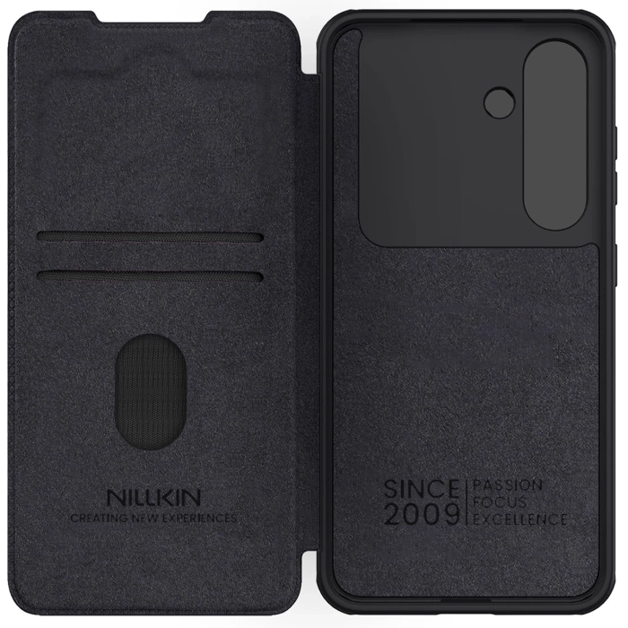 Nillkin Qin Pro Leather Case Samsung S25+, BLACK / CZARNY