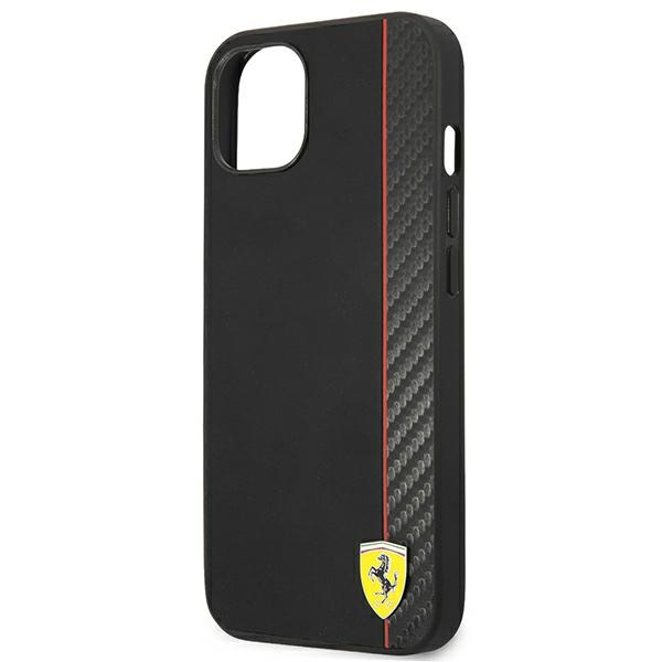 Etui FERRARI Apple iPhone 13 Mini On Track Carbon Stripe Czarny Hardcase