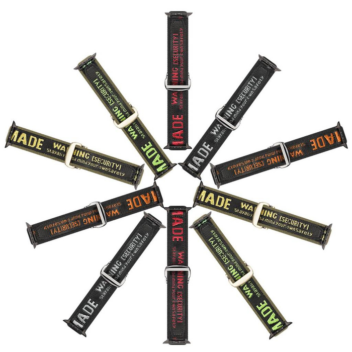 Pasek Dux Ducis Strap (Outdoor  Version) pasek Apple Watch Ultra, SE, 8, 7, 6, 5, 4, 3, 2, 1 (49, 45, 44, 42  mm) nylonowa opaska bransoleta czarno-srebrny