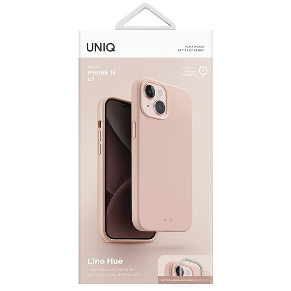 Etui UNIQ etui Lino Hue iPhone 15 6.1" Magclick Charging różowy/blush pink Case