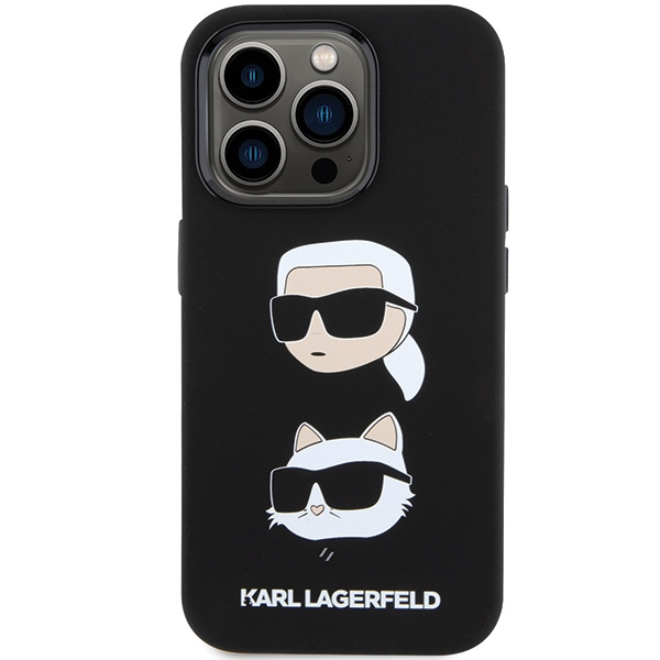 Etui Karl Lagerfeld KLHCP15XSDHKCNK iPhone 15 Pro Max 6.7" czarny/black Silicone Karl&Choupette Head Case