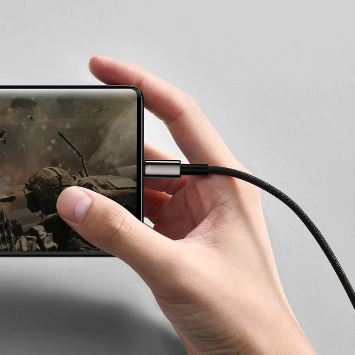 [PO ZWROCIE] Baseus Tungsten Gold kabel USB-A - USB-C 480Mb/s 100W 2m czarny (CAWJ000101)