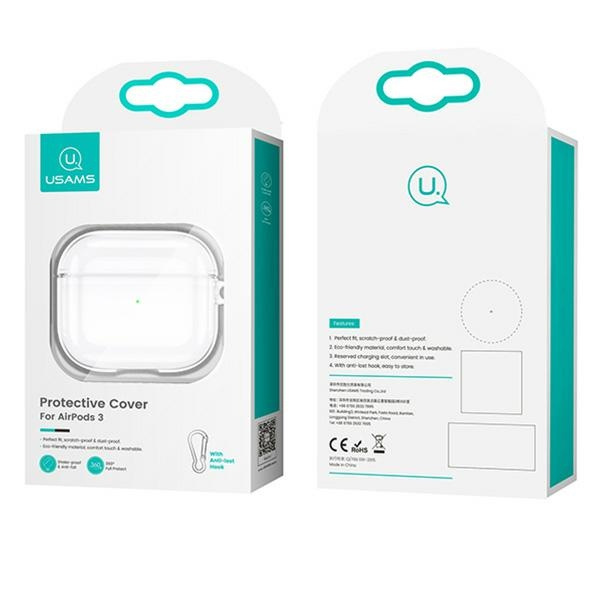 Etui USAMS Apple AirPods 3 Ochronne Bezbarwny Czarny Case