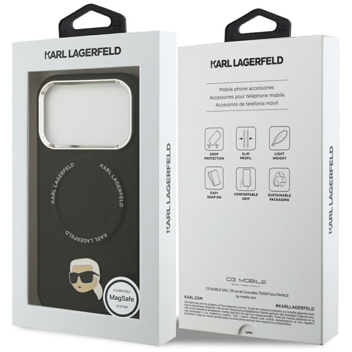 Etui Karl Lagerfeld Karl Pin MagSafe do  iPhone 17 Pro Max czarny