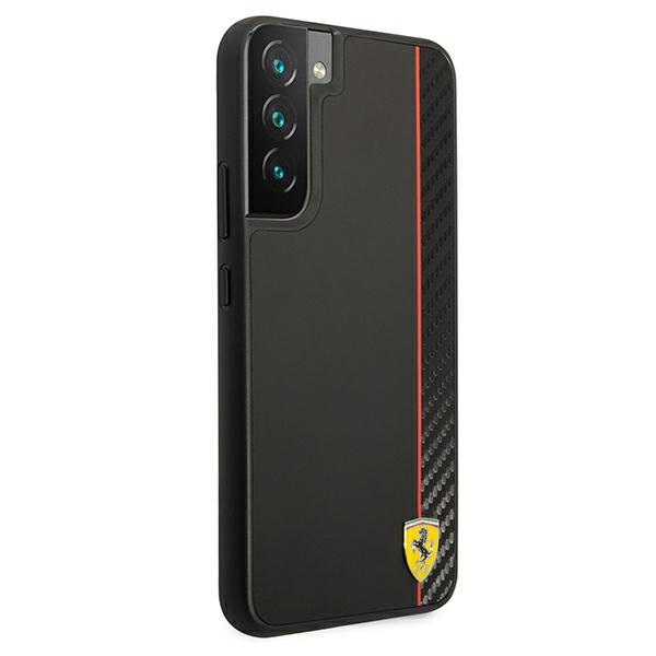 Etui FERRARI Samsung Galaxy S22 Plus On Track Carbon Stripe Czarny Hardcase