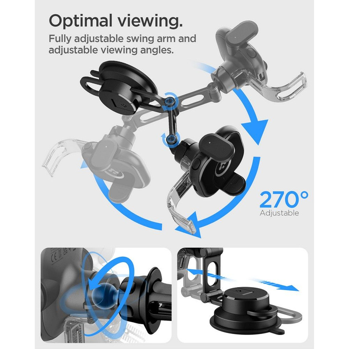 Uchwyt Spigen Uts35w Onetap Universal Windshield & Dashboard Car Mount Wireless Charger Black